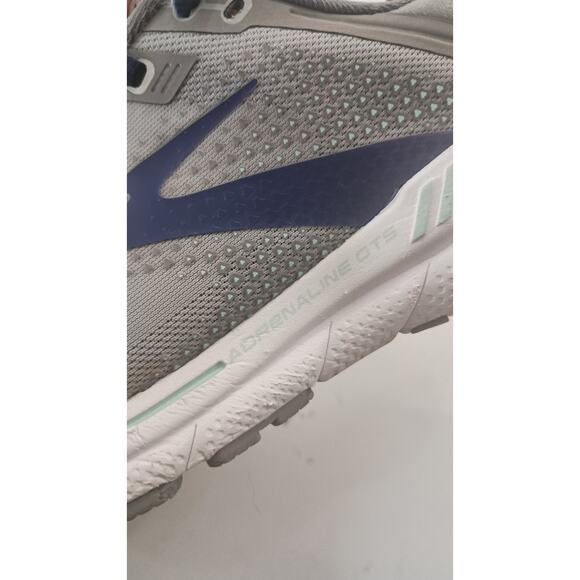 Brooks Adrenaline GTS 22 gray and blue running athletic shoe 9 womens gym active - Picture 5 of 9